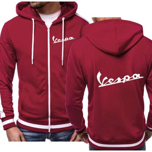 2021Autumn winter New Fashion Hoody Vespa Printing Men Hoodies Sweatshirts Casual Hooded Sportswear Jacket Coat Zip hoodie