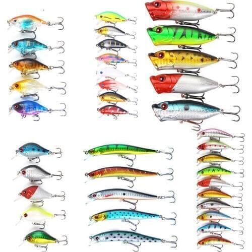 New Hot 38pcs Fishing Lure Set Combination / Meter Promise/ Little Fatty / Popa / Set Of Bait Fishing Gear Fishing Accessories