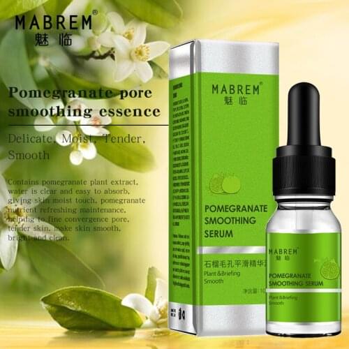 MABREM Pomegranate Fine Pores Face Serum Whitening Plant Skin Care Anti Aging Anti Wrinkle Cream Reduce Acne Marks Care 10ml