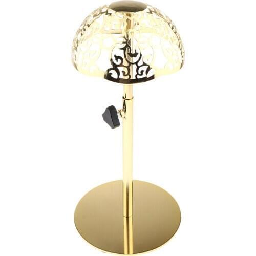 Freestanding Metal Hat Rack/ Wig Holder Storage Display Stand,Adjustable Height Detachable Golden