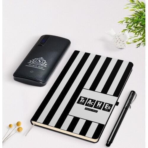 Personalized Teacher Black Notebook Pen 12.000 Mah Powerbank Gift Seti-2