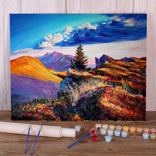 Landscape Evening On The Valley DIY Paint By Numbers Complete Kit Acrylic Paints 50*70 Painting On Canvas Decoration Art