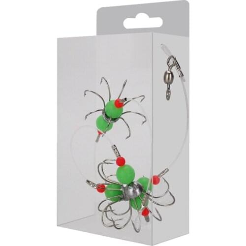 String Fishhook Integrated Night-luminous Stainless Steel Octopus Squid Barbed Hooks Night Fishing Tackles Accesories