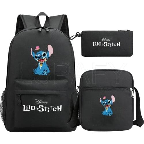 3Pcs/Set School Bags for Teenage Stitch Girls Kids Travel Backpack Women Book Bags Student Kid Schoolbag Muchila Escolar