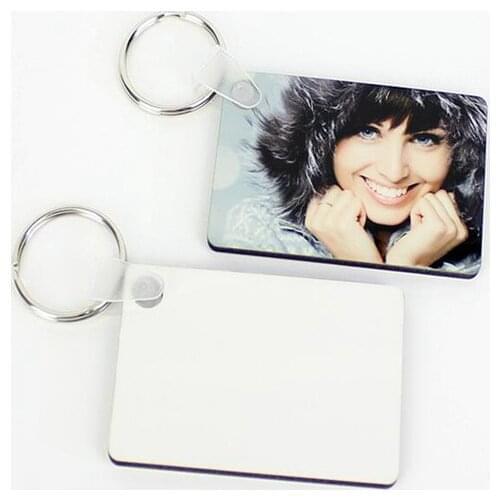 Sublimation Blank Keychain MDF Square Wooden Key Pendant Thermal Transfer Double-sided Key Ring White DIY Gift 60*40*3mm Keychai