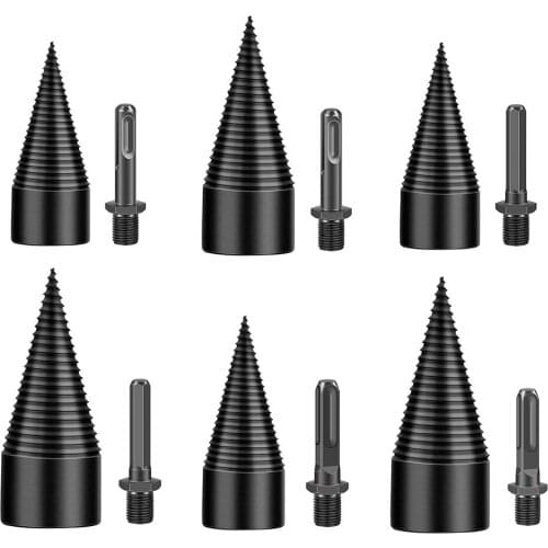 Firewood Drill Bit Carbon Steel Wood Splitter Non-Slip Log Driver High Hardness Firewood Drill Bit Electric Drill Accessories