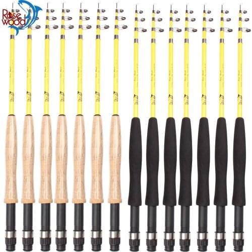 RoseWood 6'6" Fly Fishing Rod #3 Telescopic firber glass portable Fly Rod Mini Pole For FlyFishing for Lake River Fishing Tackle