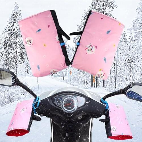 Motorcycle Handlebar Windproof Winter Thick Warm Handlebar Muffs Thermal Cover Gloves Universal for Motorcycles Motorbike Handl