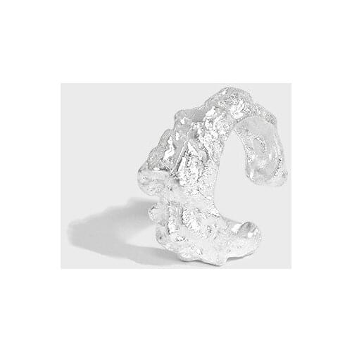 SHANICE S925 Sterling Silver Clip Earring For Women Without Piercing Heavy industry exaggerates lava Ear Cuff Girls Jewerly