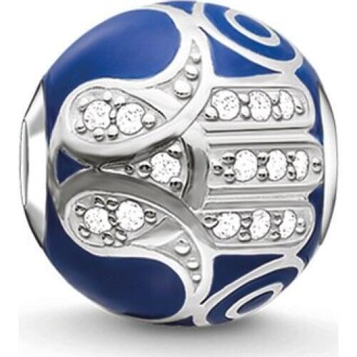 925 Sterling Silver Blue Fatimas Hand Beads Thomas Style Karma Bead for Ts Jewelry Making Fit Necklace Charm Bracelet for Women