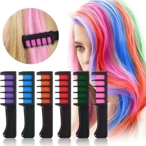 1 Pcs 10 Colors New Disposable Hair Dye Stick Brush Easy To Color And Clean Mini Hair Dye Comb Kits Party Chalk Hair Dye Crayons