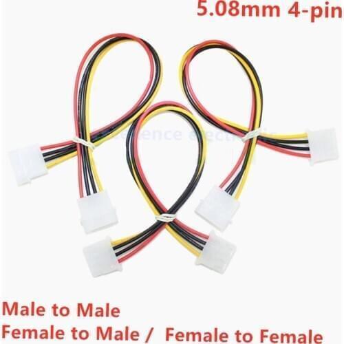 1pcs 30cm Computer Power Supply IDE Molex 4-pin Male Female Extension Power Cable Pure Copper Wire Core Cable 5.08mm Pitch