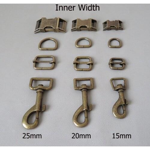 10Sets/Lot Metal Buckle Straps Adjuster D Ring Carabiner Hook For DIY Dog Collar Paracord Leads Leash Lobster Clasp Accessory