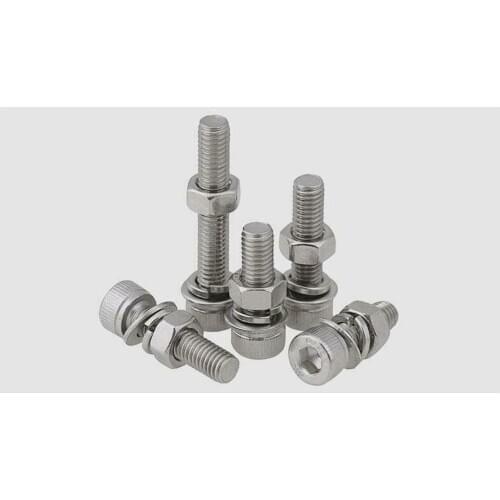 10sets M2 M2.5 M3 304 Stainless steel inner hexagon Screws bolt nut connecting