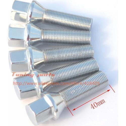 10PCS )10.9 Grade Cone Seat Lug Bolts 40mm Shank Tuner For Wheels 12x1.25 12x1.5 14x1.25 14x1.5