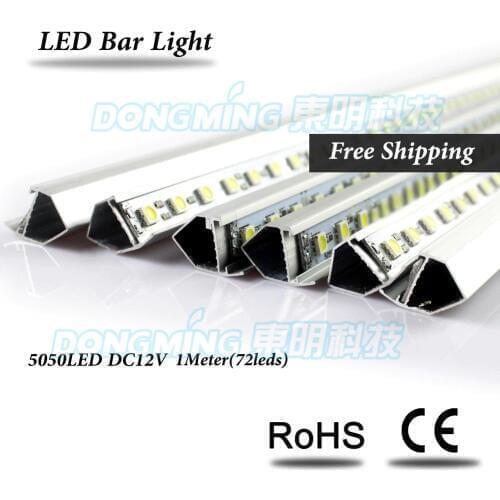100pcs no waterproof led light bar 100cm led bar light 5050 1m white/warm white 72led/m 12V with U/V groove aluminum