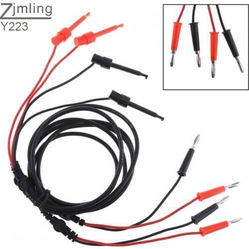 2pcs/lot Double Banana Plug Test Hook Wire with 4mm External Diameter and RV Pure Copper Wire for Power Supply Testing