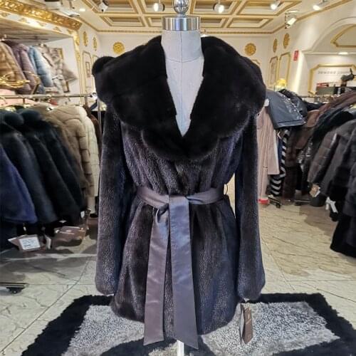 2020 winter real mink fur coat woman fashion mink fur coat High grade real mink fur coat Casual winter coat women fur ZY001-4
