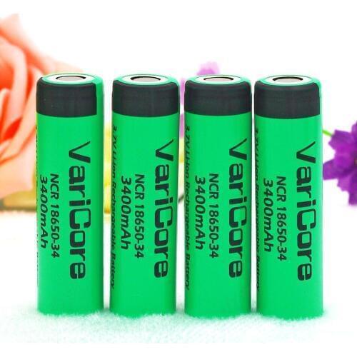 4 pcs. VariCore NCR18650 -34 100% New Original 3.7 v 3400 mAh Lthium Rechargeable battery NCR18650B industrial equipment used