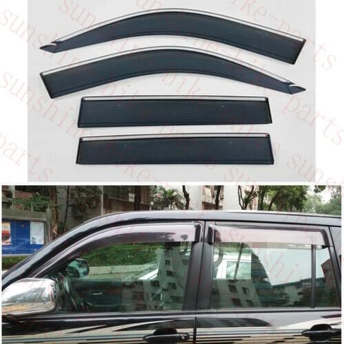 Fit For Toyota Prado LC120 2003-2009 Car Auto ABS Window Rain Eyebrow Trims Frames 4pcs