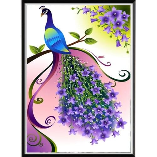 5D DIY Diamond Painting Animal Peacock Mosaic Imitation Cross Stitch Mosaic Home Decoration Wall Sticker