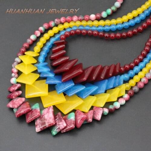 6mm Round Beads Stone Necklace For Women Jades Beads Pendant Chalcedony Rope Chain 10-20mm Pendants Diy Jewelry 18inch B3392