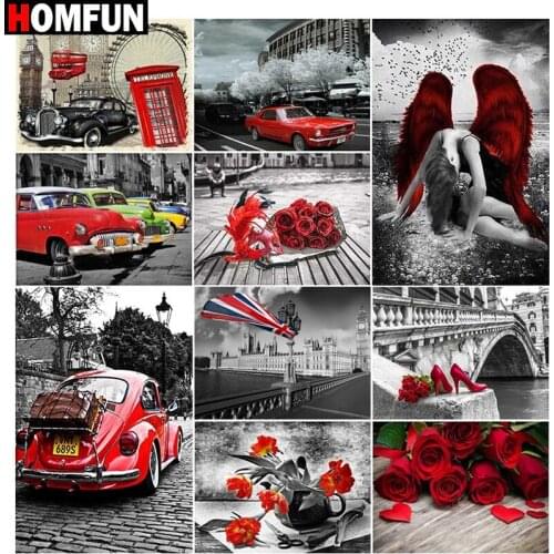 HOMFUN Full Square/Round Drill 5D DIY Diamond Painting "London street scenery" Embroidery Cross Stitch 5D Home Decor Gift
