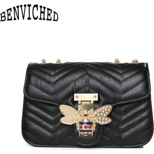 BENVICHED Chain Shoulder bags for women 2021 Luxury Handbags Women Bags Designer Famous Messenger Ladies Leather Handbag B050