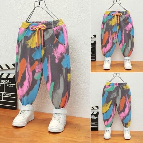 Boys Girls Pants Harem Cotton Child Bloomers Trousers Legging Colorful Pants 2-12T Teenage Girls Boy Pants Loose Long Pant
