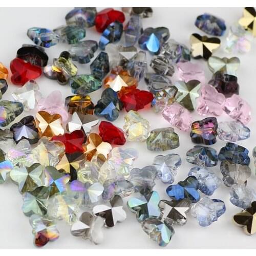 10mm butterfly Austrian beads colorful glass crystal beads butterfly shape bead for earring Jewelry Making DIY Handmade 5754