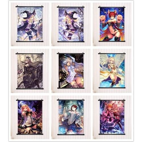 Coscase Japanese Anime Shingeki no Bahamut Lavalley Gabriel Rage of Bahamut Home Decor Wall Scroll Poster Decorative Pictures