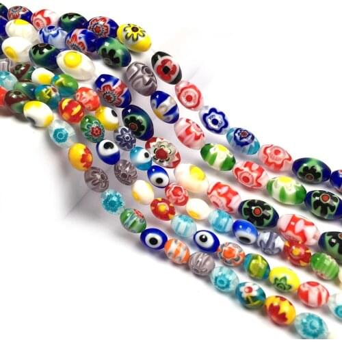 Coloured Glaze Rice Shape Loose Beads Natural Glaze Stone Beads for Jewelry Making DIY Bracelet Necklace Making Supplies 15inch