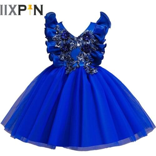 Kids Cosplay Princess Embroidery Dress Flower Girls Dress Birthday Party Pageant Dress Holy Communion Clothing for Girl Vestidos