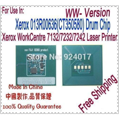 For Xerox WorkCentre WC 7132 7232 7242 Printer Toner Cartridge Chip,For Xerox 13R636 013R00636 CT350580 Image Drum Unit Chip