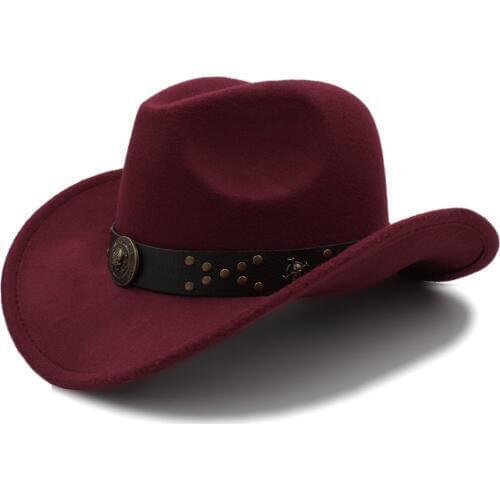 Classic Women Men Wool Chapeu Western Cowboy Hat Winter Autumn Gentleman Jazz Cowgirl Sombrero Hombre Steampunk Cap Size 56-58CM