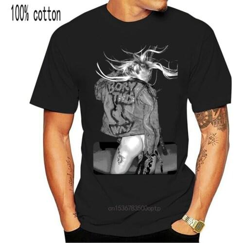 Lady Gaga Born This Way Cool Short Sleeve Unisex Black T-Shirt Loose Size Top Ajax Funny Tee Shirt