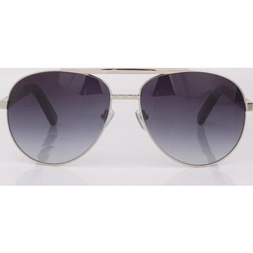 Pilot metal sunglasses for men driving style gradient grey lens
