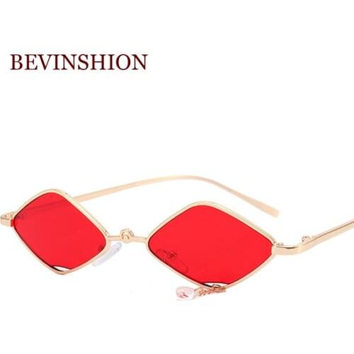 New 2021 Arrival Mini Small Square Sun Glasses Men Sunglasses With Crystal Pendent Vintage Metal Glasses Ladies Hip Hop