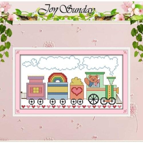 The little train counted Cross Stitch 11CT 14CT Cross Stitch Set Wholesale DIY cartoon Cross-stitch Kit Embroidery Needlework