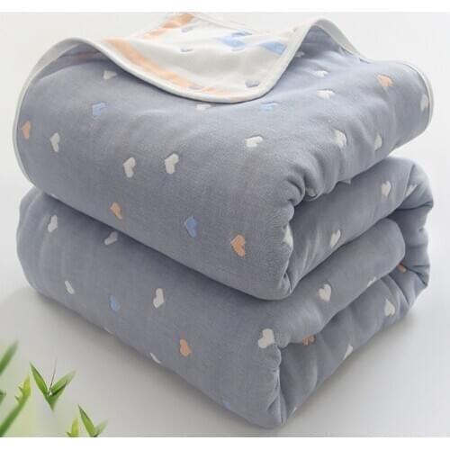 90*100cm Soft Breathable Cotton Baby Blanket for Newborn 6 Layers Muslin Gauze Growth Baby Quilt Newborn Baby Bath Swaddle Wrap