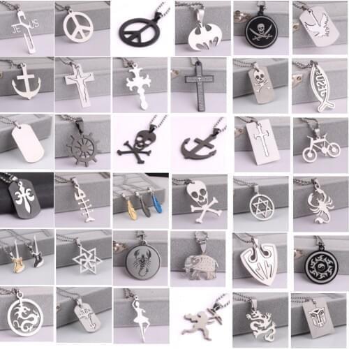 Wholesale 50pcs mixed different high quality stainless steel polished mens womens jewelry pendants