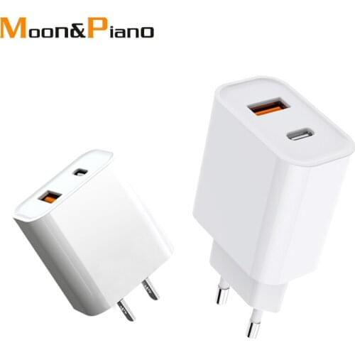 PD20W Fast Charging Charger EU US Italy Switzerland Japan Thailand Canada Mexico Brazil France Germany USB A Type-c Ports Plug