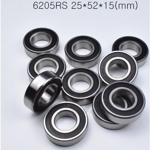 6205RS 25*52*15(mm) 1Piece free shipping bearings ABEC-5 rubber sealing bearings 6205 6205RS CHROME STEEL DEEP GROOVE BEARING
