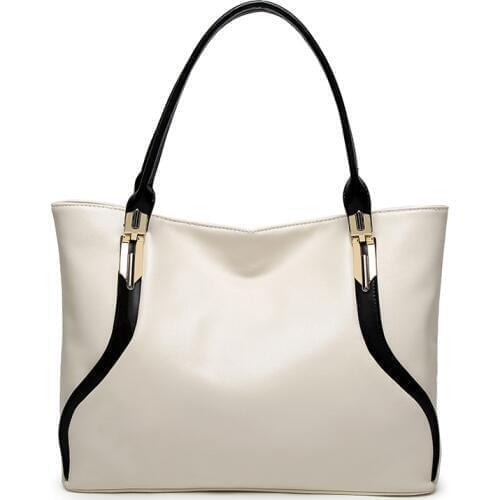 Simple Luxury Womens leather shoulder bag Big Capacity Tote PU Leather women ladies handbag White female bags Casual Hand bag