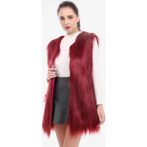 Fluffy long faux fur vest coat women Winter fake fur streetwear coat female Fashion imitation fur coats outerwear 2018 BNT029