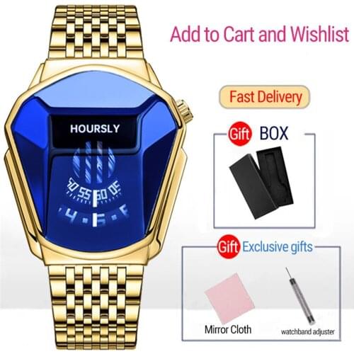 Luxury HOURSLY Brand Trend Cool Mens Wrist Watch Stainless Steel Technology Fashion Quartz Watch For Men 2021 Relogio Masculino
