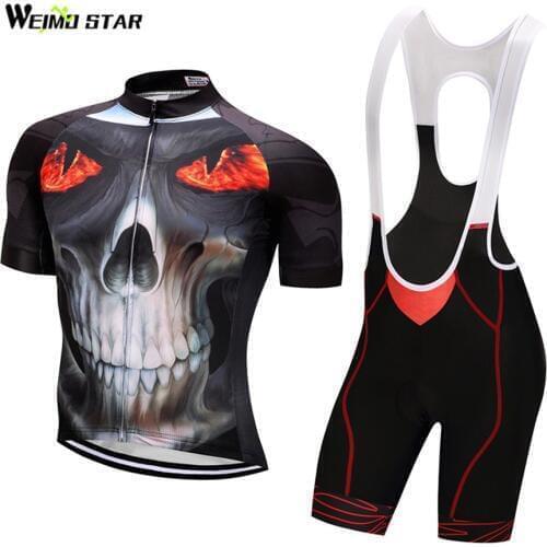 Skull Shirt Cycling Jersey WEIMOSTAR Men Bike cycling clothing Bicycle Short Sleeve maillot ciclismo MTB roupas ciclismo