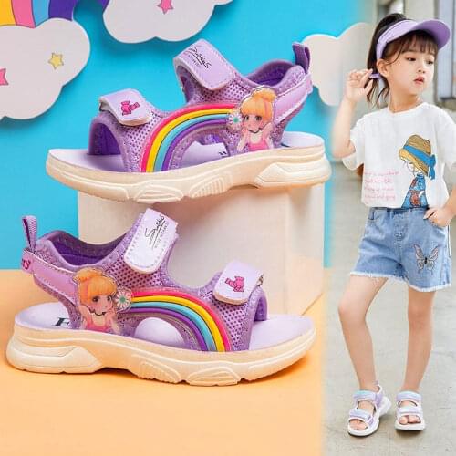 Girls Sandals Gladiator Sequins Soft Children Beach Shoes Kids Summer Sandals Princess Shoes 4-10 Years Fashion Casual Sneakers
