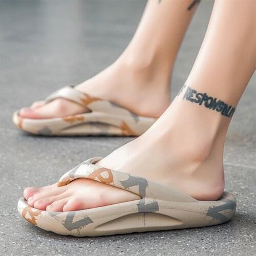 Men Flip Flops Summer Slippers Beach Slides Sandals Soft Sole Thick Bottom Non-slip Couples Shoes zapatillas hombre Big Size 46