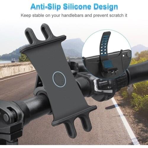 Silicone Bicycle Phone Holder For iPhone 11 12 Pro Max 8 XR Non-Slip Adjustable Bike Mount Bracket Phone Holder